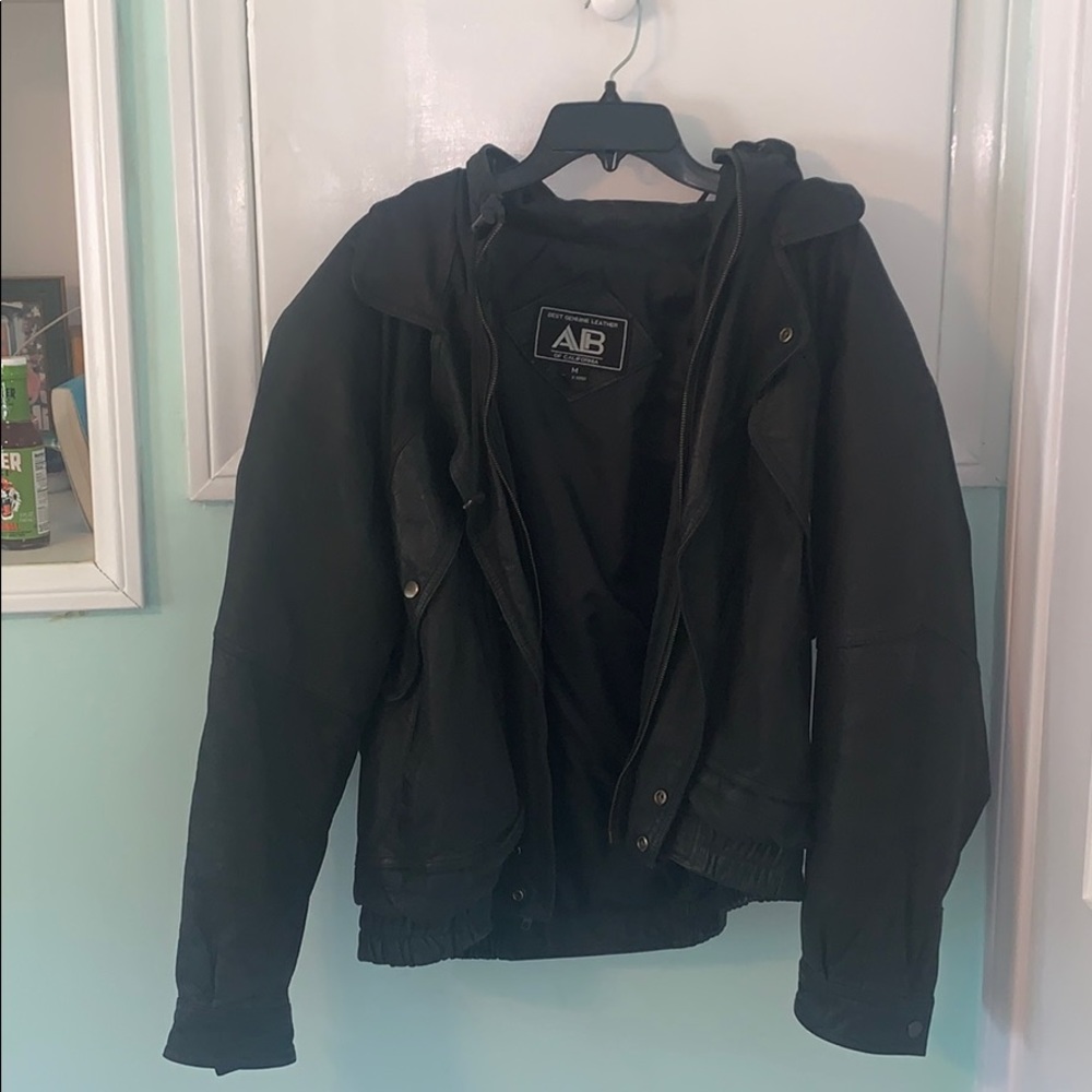 Black leather jacket